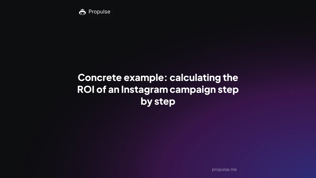 Concrete example: calculating the ROI of an Instagram campaign step by step