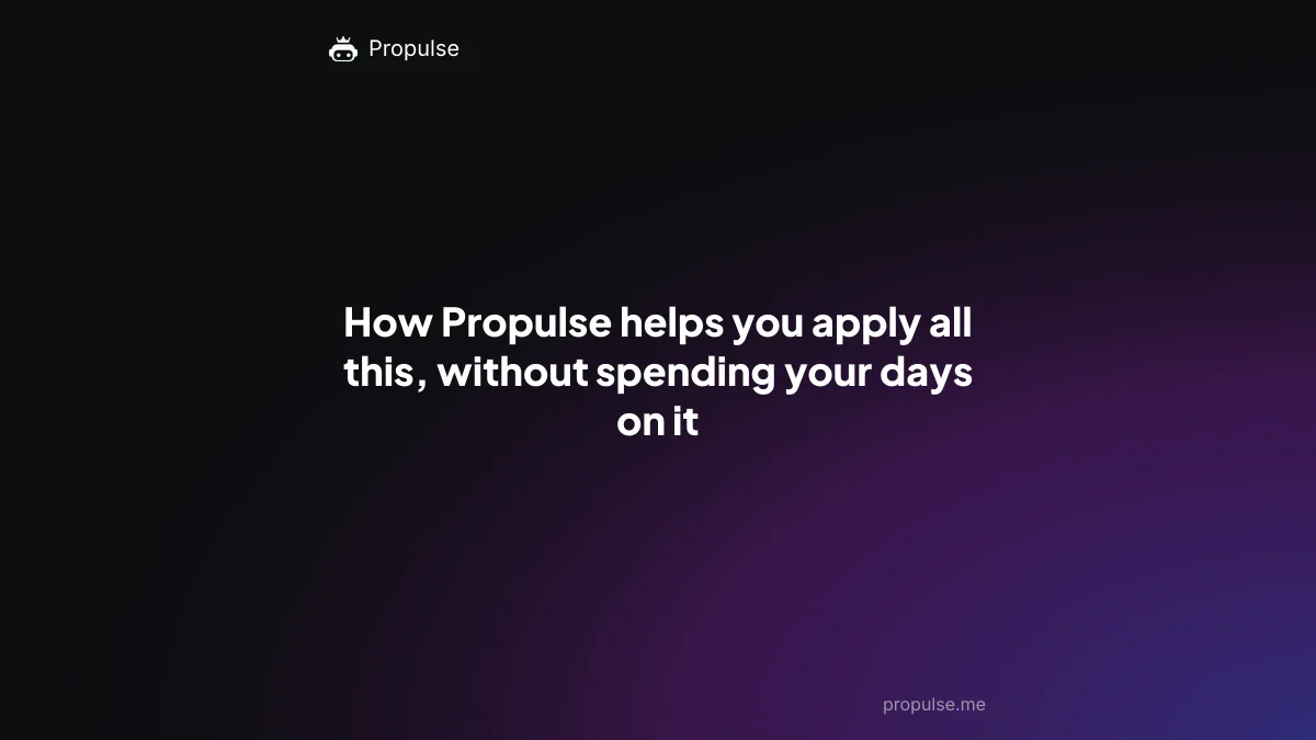 How Propulse helps you apply all this, without spending your days on it