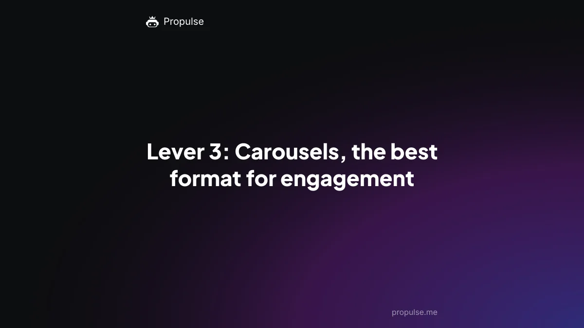 Lever 3: Carousels, the best format for engagement
