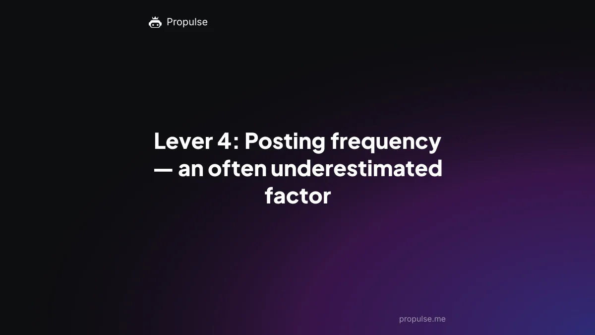 Lever 4: Posting frequency — an often underestimated factor