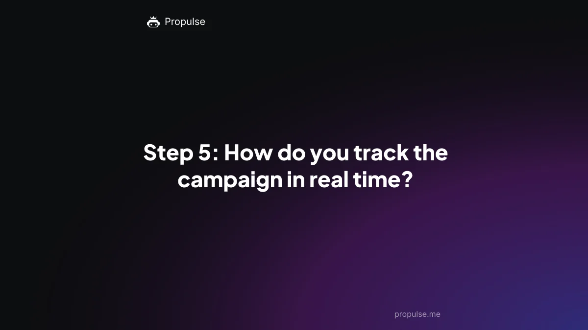 Step 5: How do you track the campaign in real time?
