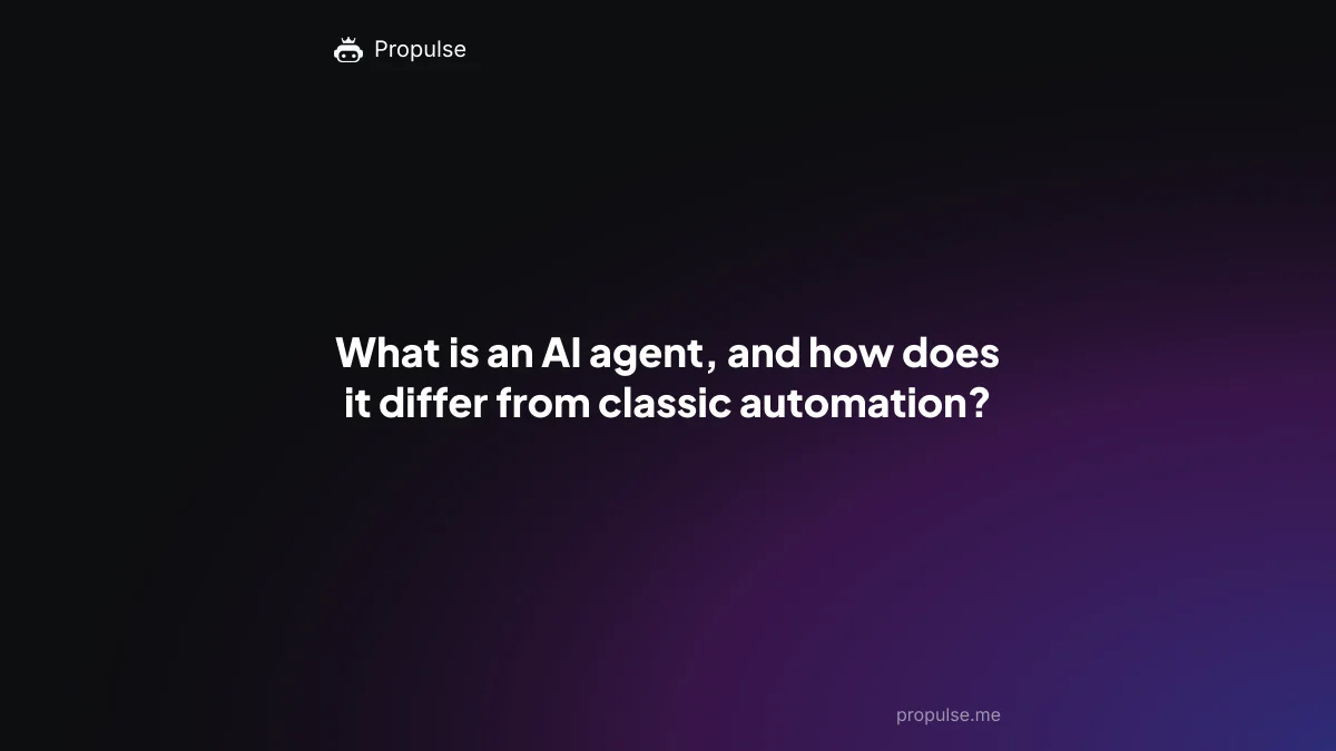 What is an AI agent, and how does it differ from classic automation?