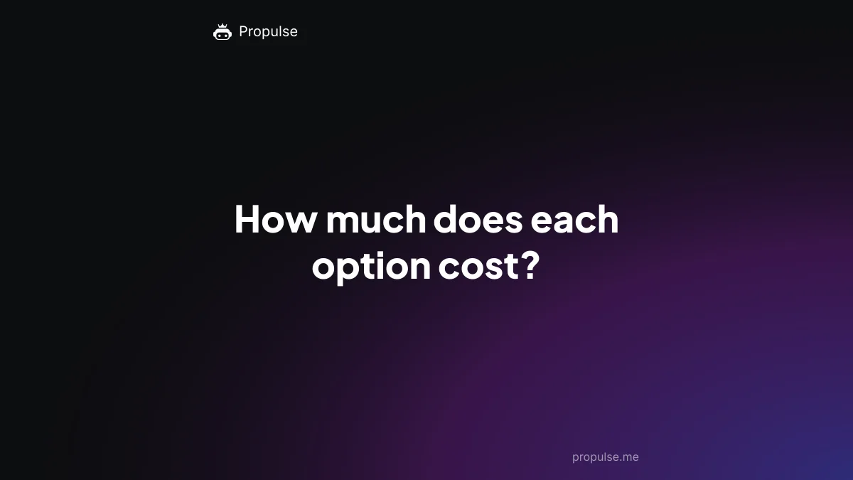 How much does each option cost?