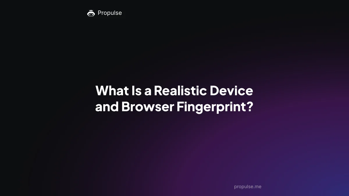 What Is a Realistic Device and Browser Fingerprint?