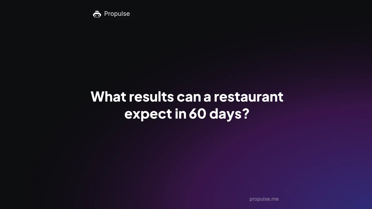 What results can a restaurant expect in 60 days?