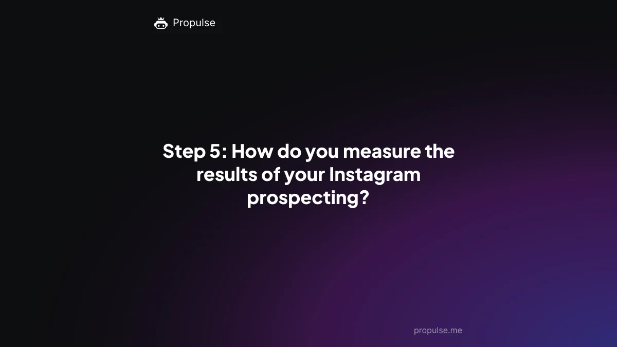 Step 5: How do you measure the results of your Instagram prospecting?