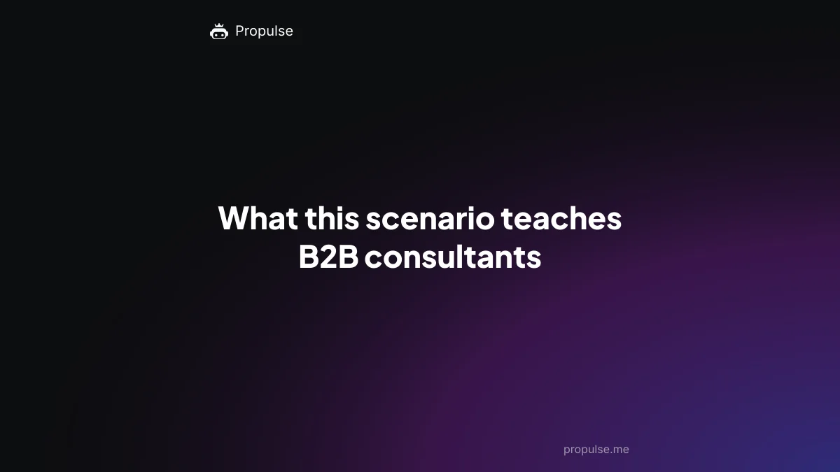 What this scenario teaches B2B consultants
