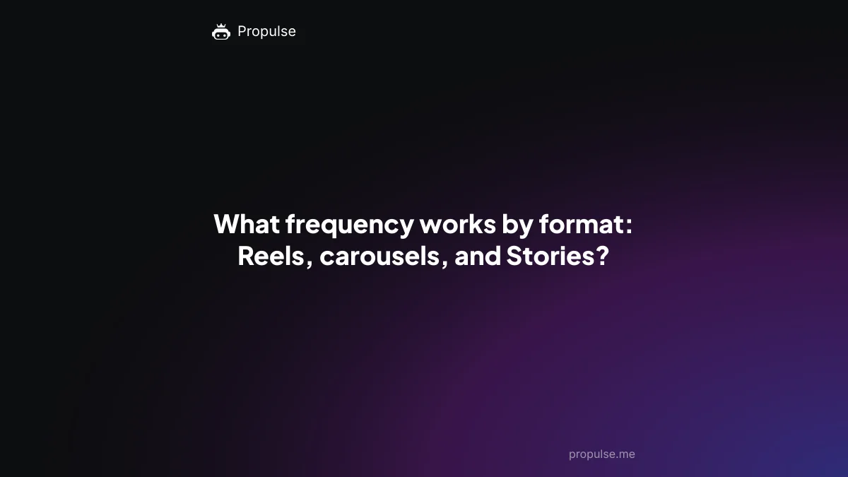 What frequency works by format: Reels, carousels, and Stories?