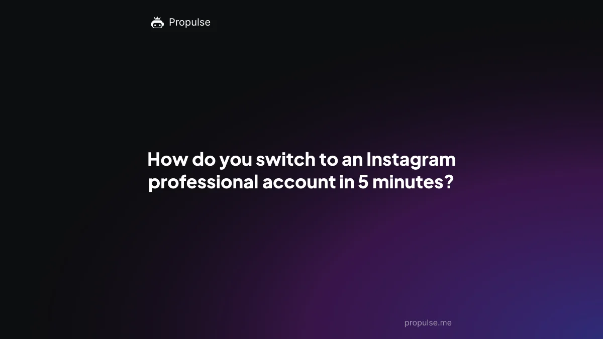 How do you switch to an Instagram professional account in 5 minutes?