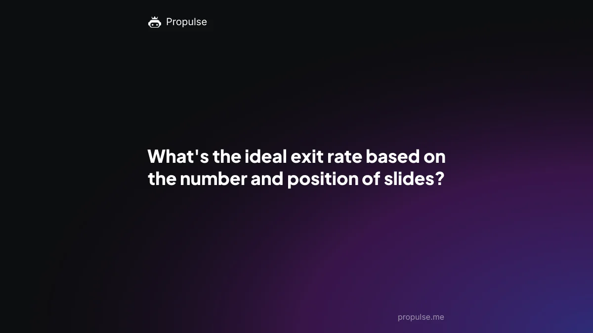 What's the ideal exit rate based on the number and position of slides?