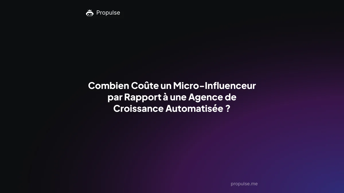 Combien Coûte un Micro-Influenceur par Rapport à une Agence de Croissance Automatisée ?