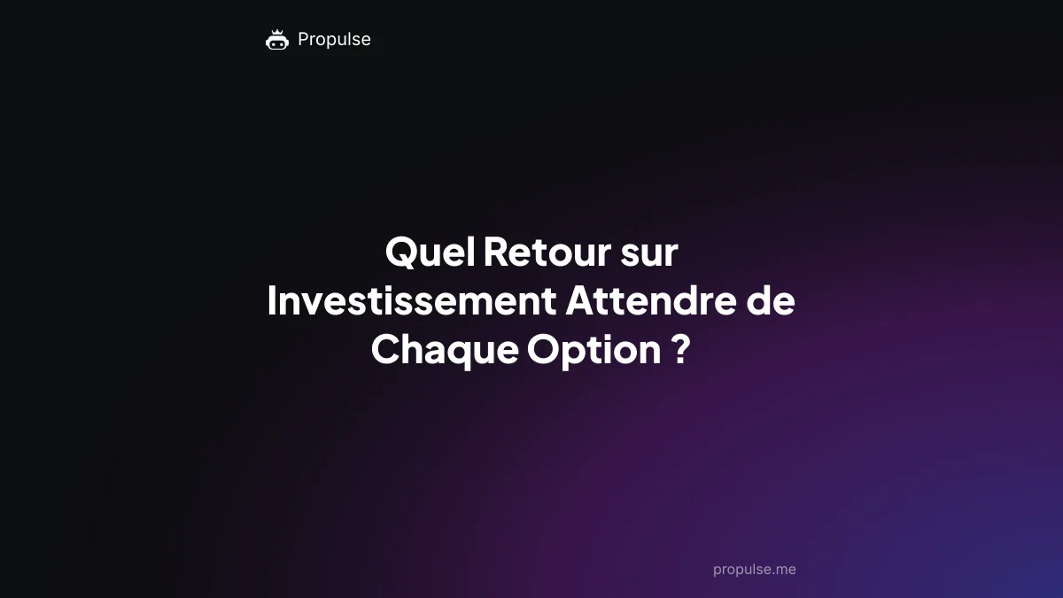 Quel Retour sur Investissement Attendre de Chaque Option ?