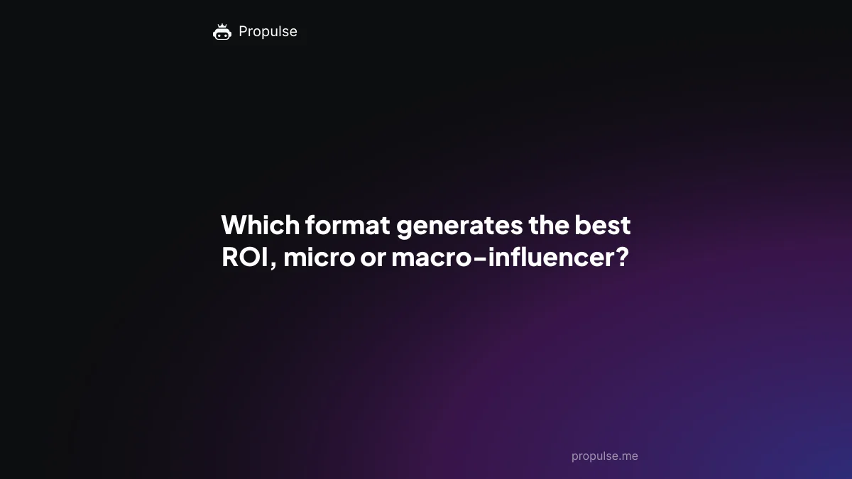Which format generates the best ROI, micro or macro-influencer?