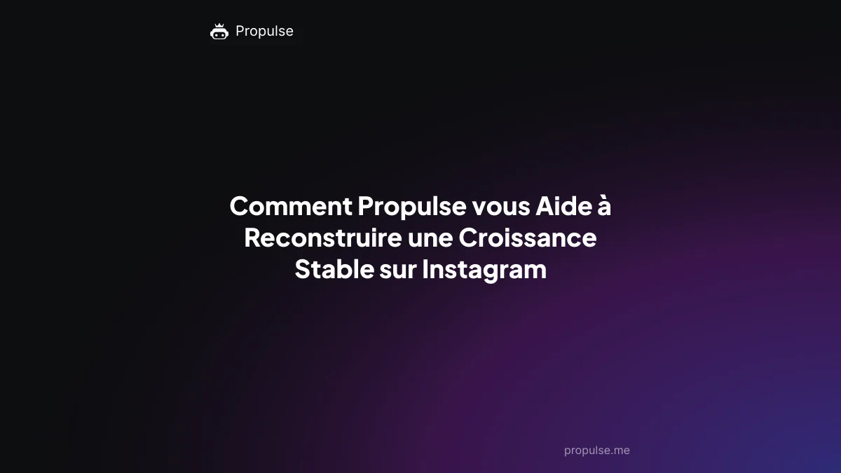 Comment Propulse vous Aide à Reconstruire une Croissance Stable sur Instagram