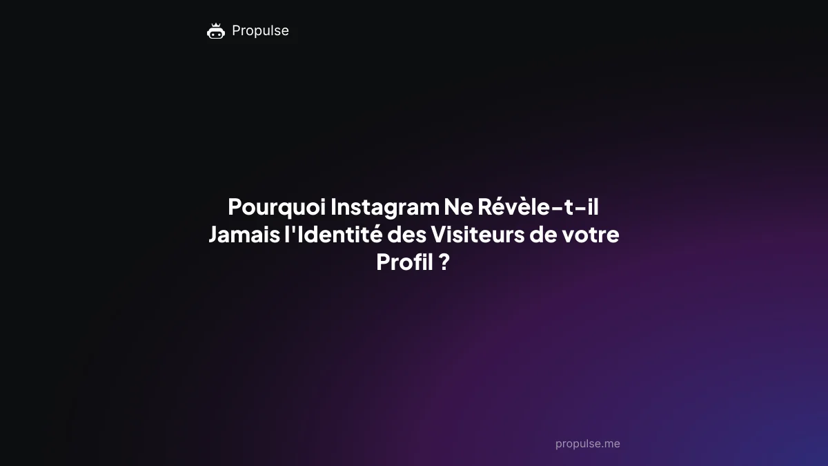 Pourquoi Instagram Ne Révèle-t-il Jamais l'Identité des Visiteurs de votre Profil ?