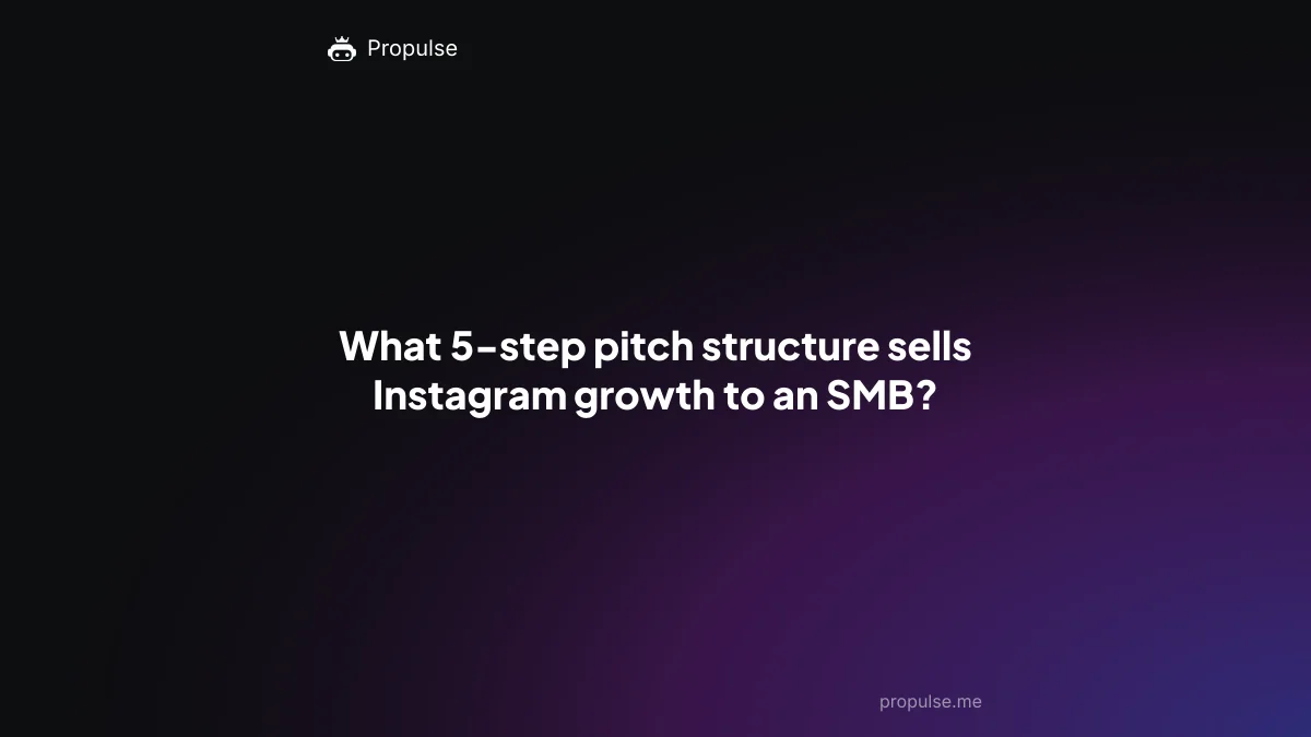 What 5-step pitch structure sells Instagram growth to an SMB?