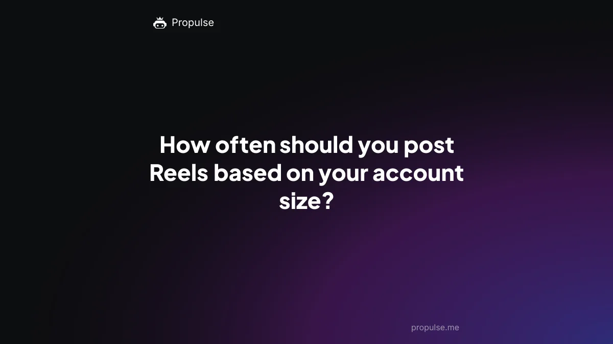How often should you post Reels based on your account size?