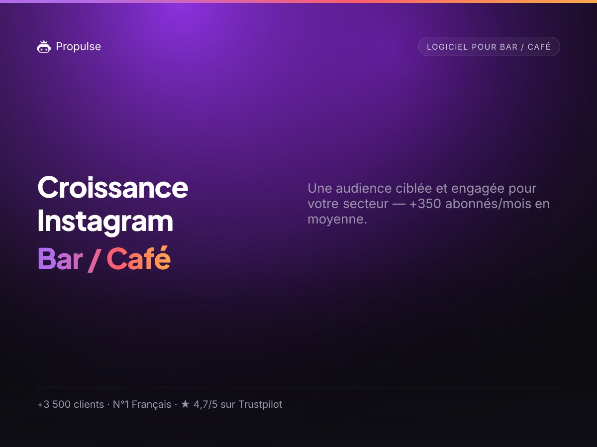Croissance Instagram pour la Bar / Café