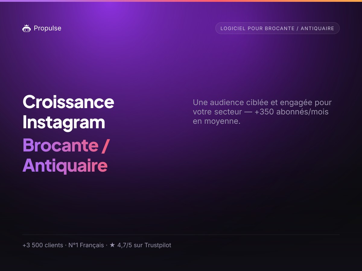 Croissance Instagram pour le Brocante / Antiquaire