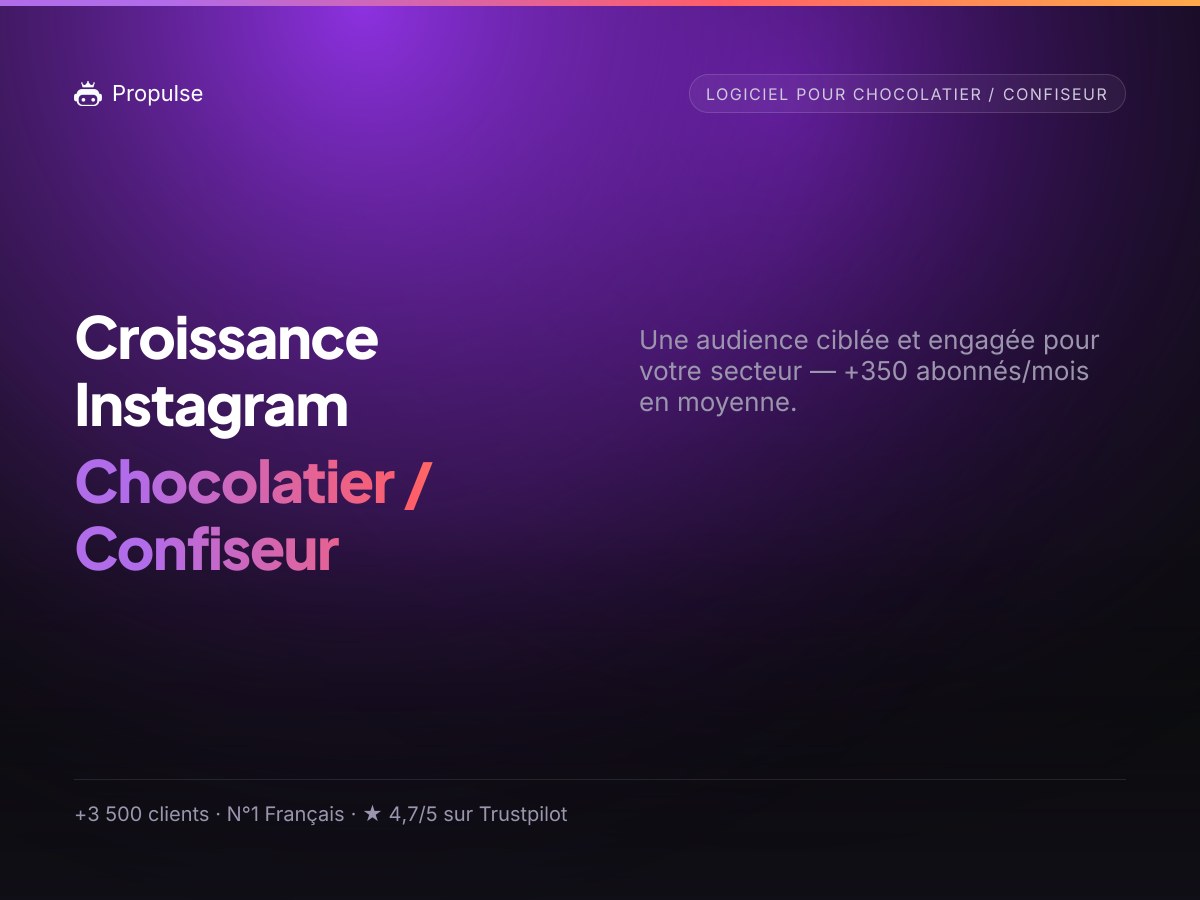 Croissance Instagram pour le Chocolatier / Confiseur
