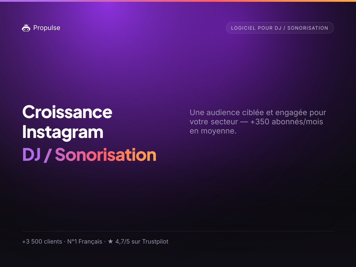 Croissance Instagram pour la DJ / Sonorisation