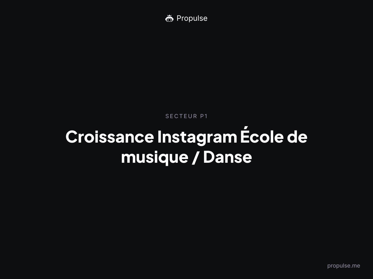 Croissance Instagram pour l'École de musique / Danse