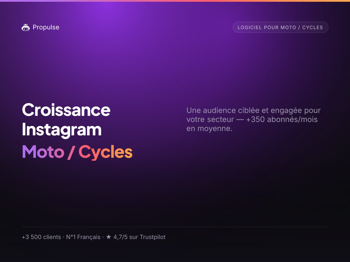 Croissance Instagram pour le Moto / Cycles