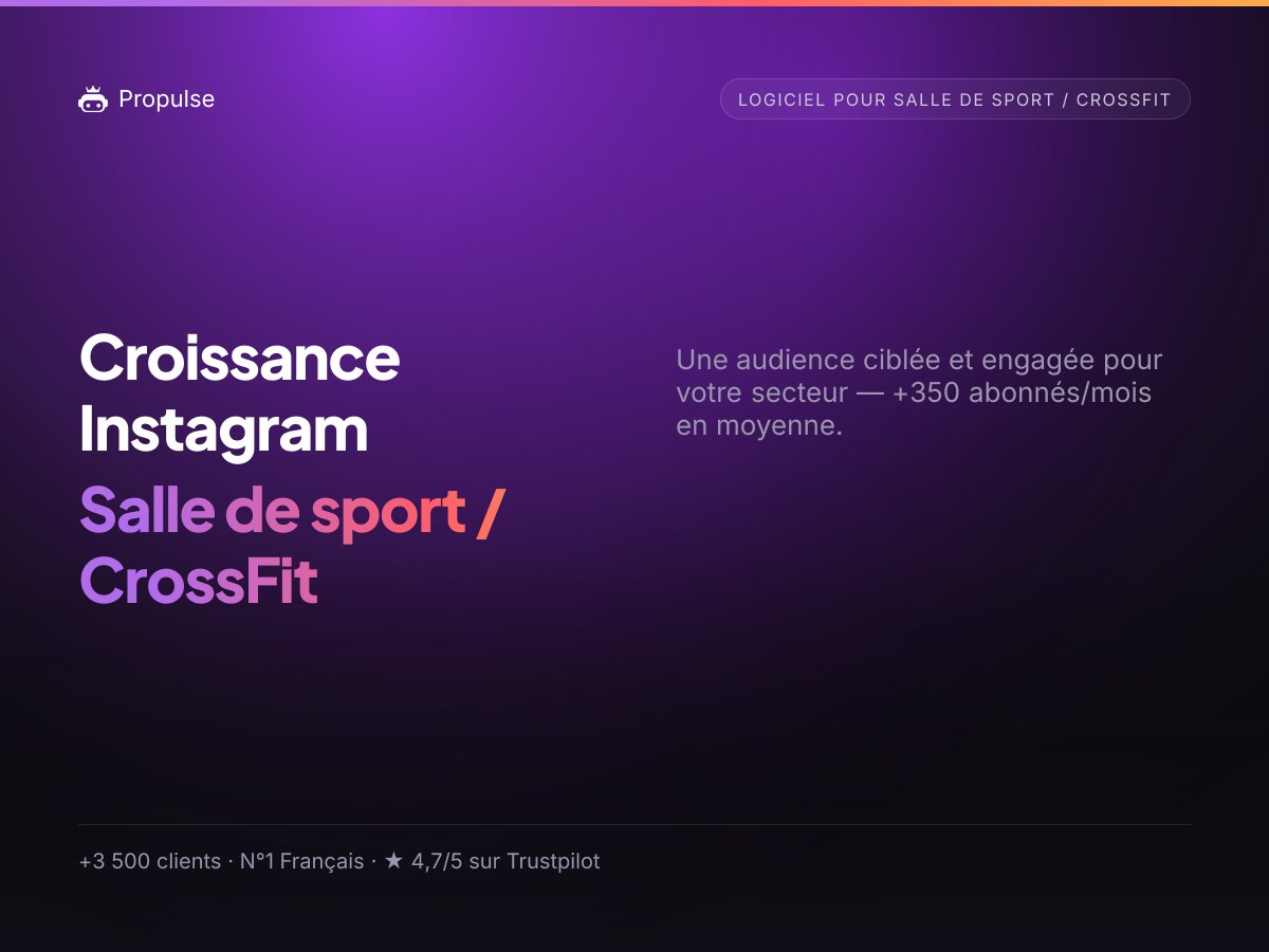 Croissance Instagram pour le Salle de sport / CrossFit